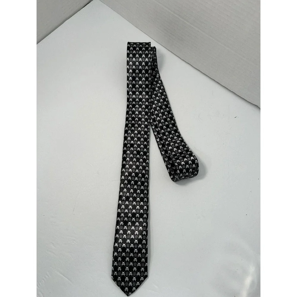 Space Invaders Video Game Atari BlackTieGeek Skinny Dress Tie office Nerds